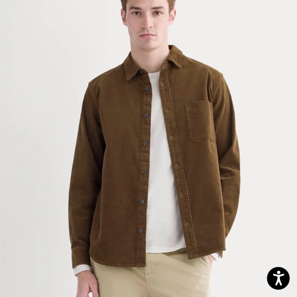 Everlane Men's Corduroy Shirt Jacket in Dark Brown NWT